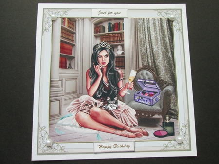 Glamorous Girl Decoupage Topper 1 by BELINDA ABRAHAM