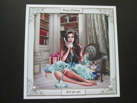 Glamorous Girl Decoupage Topper 2 by BELINDA ABRAHAM