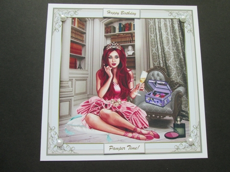 Glamorous Girl Decoupage Topper 3 by BELINDA ABRAHAM