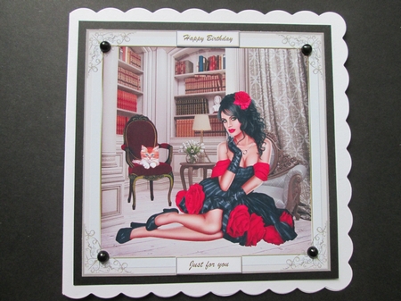Glamorous Girl Decoupage Topper 6 by BELINDA ABRAHAM