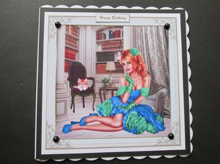 Glamorous Girl Decoupage Topper 8 by BELINDA ABRAHAM