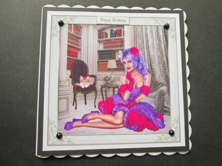Glamorous Girl Decoupage Topper 9 by BELINDA ABRAHAM