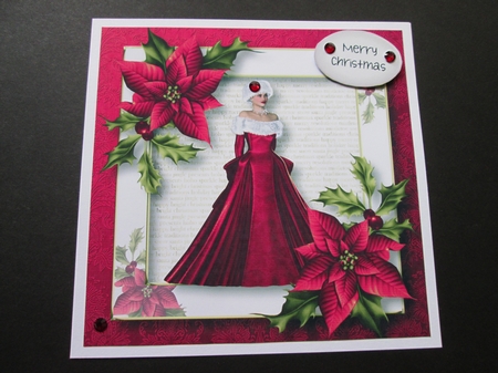 Poise & Poinsettias - Magenta 8x8 by BELINDA ABRAHAM