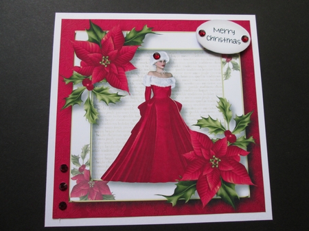 Poise & Poinsettias - Red 8x8 by BELINDA ABRAHAM