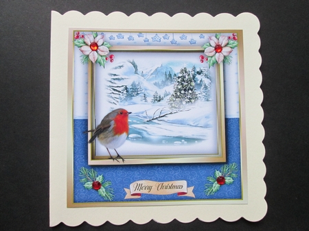 Christmas Scene with Robin  by BELINDA ABRAHAM