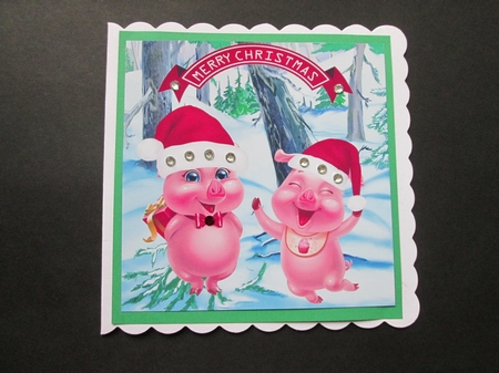 Ive got a pressie for you if your a good little piglet 8x8 by BELINDA ABRAHAM