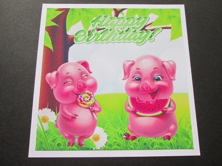I Know which one i prefer, greedy little piglets 8x8 by BELINDA ABRAHAM