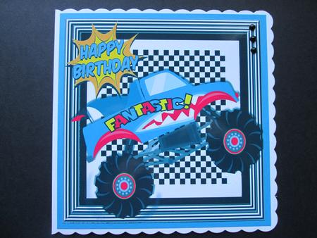Fantastic Monster 4x4 Jeep, in Blue 8x8 by BELINDA ABRAHAM