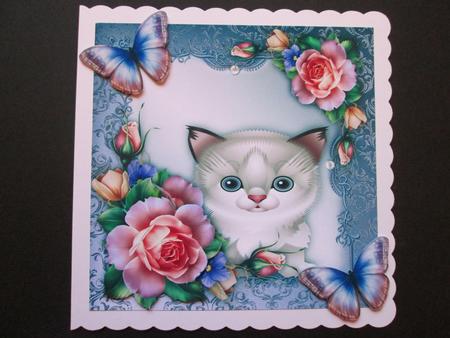 Mini Kit Spring Roses & Kitten by BELINDA ABRAHAM