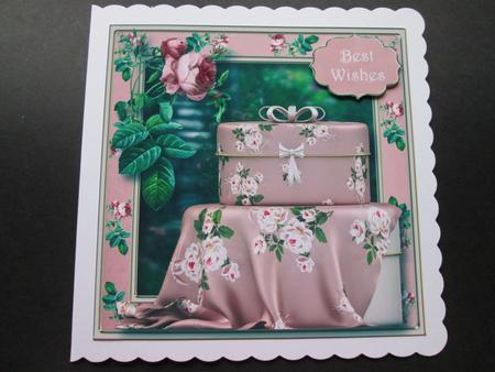 Beautiful Keepsake Boxes & Pink Roses Quick Topper by BELINDA ABRAHAM