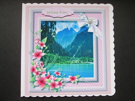 Beautiful Mountain Scene with Flowers by BELINDA ABRAHAM