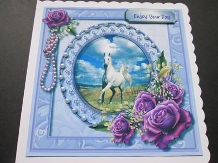 Beautiful Horse with Roses and Pearls  by BELINDA ABRAHAM