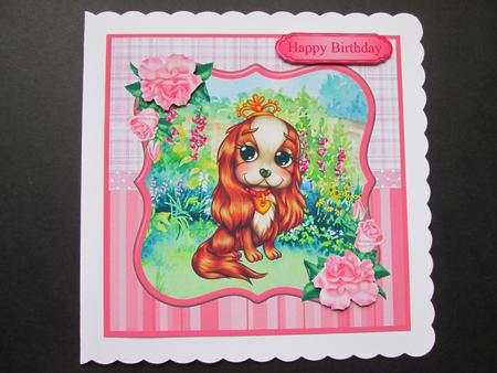 Cute Cavalier Puppy Topper & Decoupage by BELINDA ABRAHAM