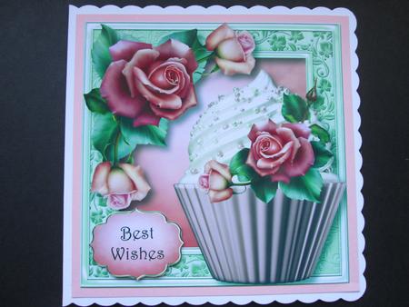 Downton Rose Cupcake 8x8 Quick Topper by BELINDA ABRAHAM