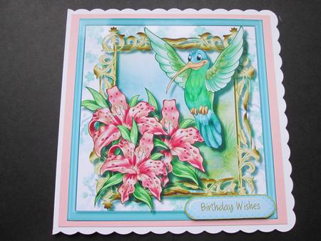 Beautiful Hummingbird and Tiger Lillies  by BELINDA ABRAHAM
