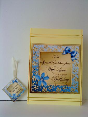 Floral Elegance Birthday Goddaughter Wavy Corner Stacker by Belinda Ellingham