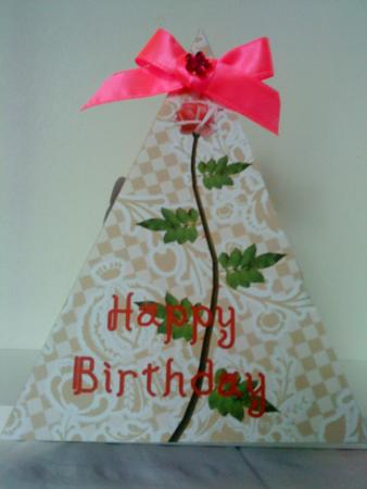 Climbing Rose Triangle-dangle Quick Card by Belinda Ellingham