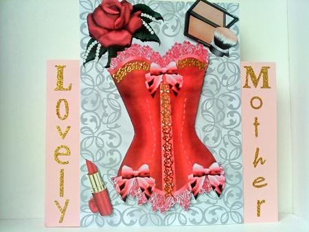 Pretty Pink Basque with Makeup and Rose by Belinda Ellingham