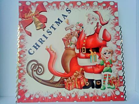 Santa with His Sleigh and Toys by Belinda Ellingham