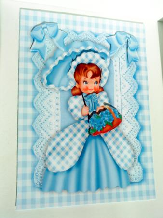 Pretty Southern Belle in Blue Gingham with Bows A4 by Belinda Ellingham