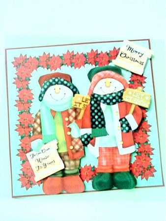 Snowmen with Placards by Belinda Ellingham