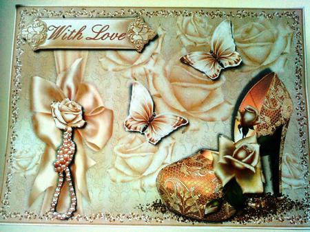 The Cream Rose Shoe Card Topper by Belinda Ellingham