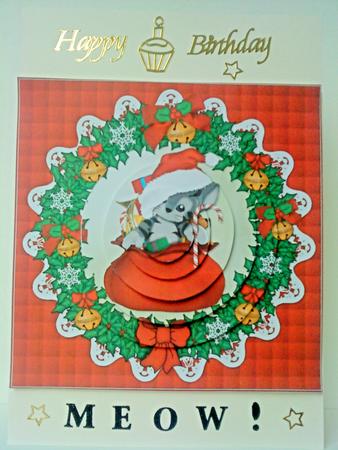 Christmas Kitten Wreath Pyramid by Belinda Ellingham