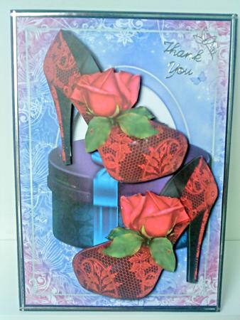 Magenta Lace Shoes + Decoupage by Belinda Ellingham