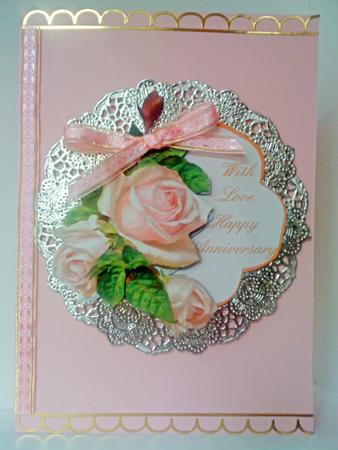 Pink Rose Decoupage Topper by Belinda Ellingham