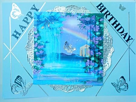 Beautiful Fantasy Turq/purple Waterfall Pyramids by Belinda Ellingham