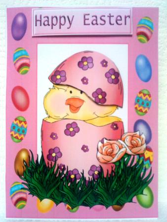 Easter Chick Hiding in Easter Egg A4 by Belinda Ellingham