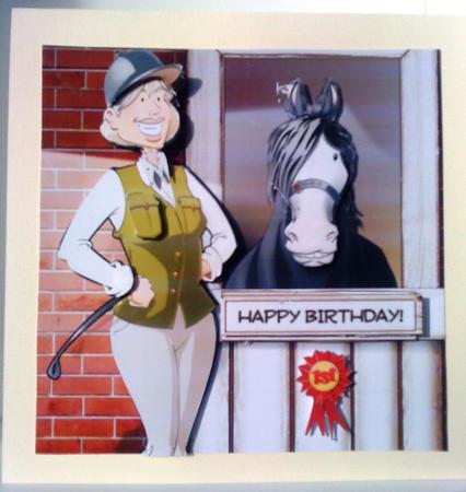 Horse Rider Lady Blond 8x8 Quick Card by Belinda Ellingham