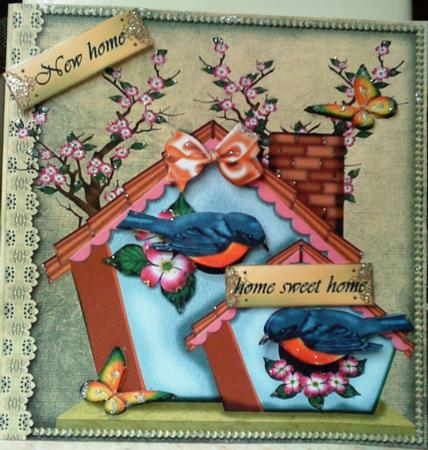 Folded Card New Home Birdhouse by Belinda Ellingham
