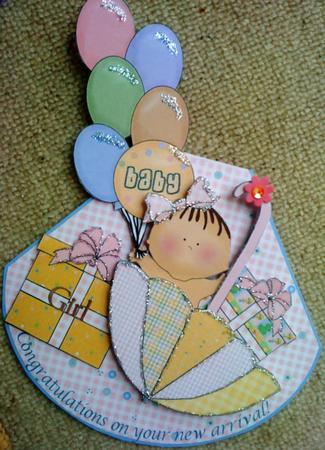 Baby Girl Wobble Card - Mini Kit by Belinda Ellingham