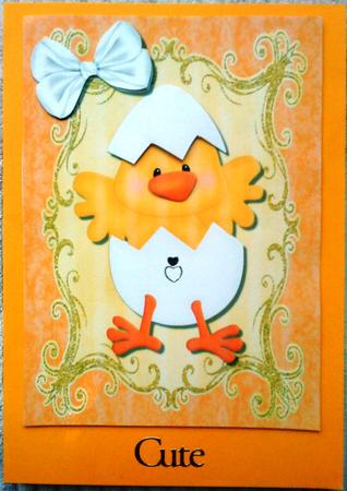 Cute Easter Chick in Shell A4 by Belinda Ellingham