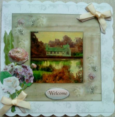 Scenic Cottage & Flowers Card Topper & Decoupage by Belinda Ellingham
