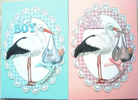 It's a Girl, It's a Boy! Toppers with Cute Storks by Belinda Ellingham