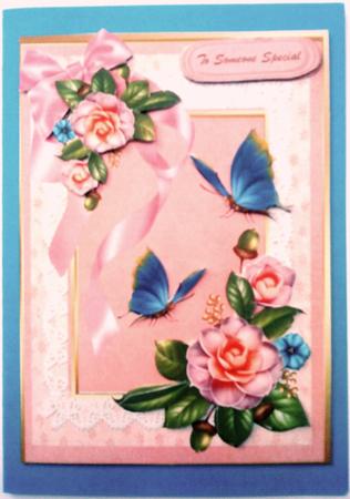 Lovely Camellias and Blue Butterflys by Belinda Ellingham
