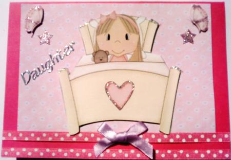 A4 Cute Little Girl in Bed by Belinda Ellingham