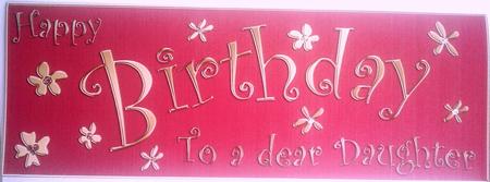 Large Dl Birthday Daughter Quick Cut and Fold Card by Belinda Ellingham