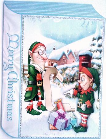 Santas Elves with Christmas List Folded Book by Belinda Ellingham