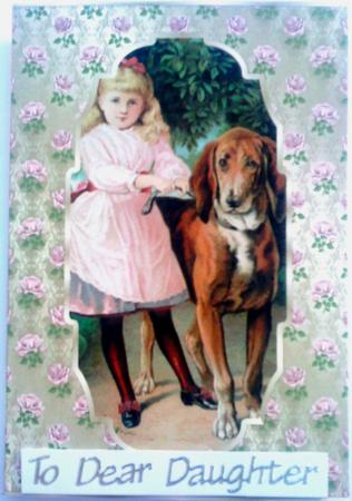 Vintage Girl and Dog A4 by Belinda Ellingham