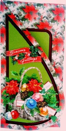 Christmas Basket Teardrop Card by Belinda Ellingham