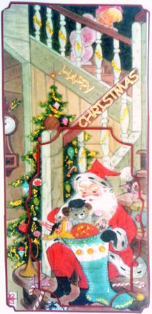 Santa is Being Watched Dl Card with Pyramid Layers by Belinda Ellingham