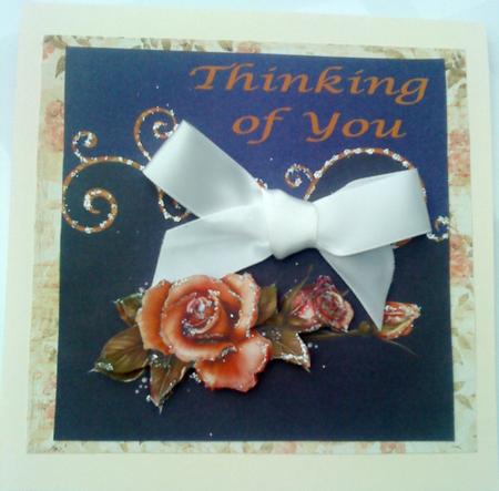 Thinking of You Square Floral Card by Belinda Ellingham
