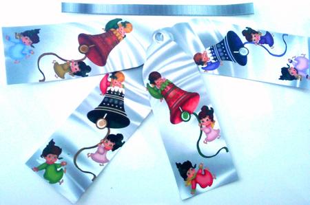 Cute Little Angels on a Bell Bookmarks by Belinda Ellingham