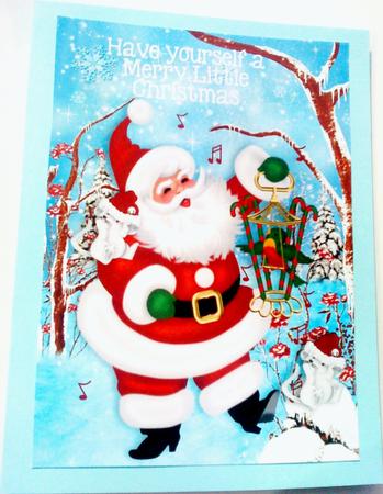 Santa with Little Bird and Mice A4 by Belinda Ellingham