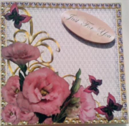 Flowers & Butterflies Cut & Fold Square Card by Belinda Ellingham