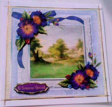 Beautiful Country Scene with Deep Maurve Flowers by Belinda Ellingham