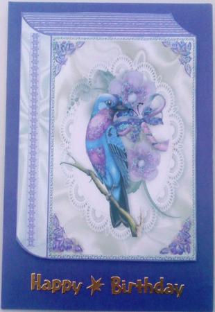 Pretty Bird with Flowers on Lace A4 Book by Belinda Ellingham